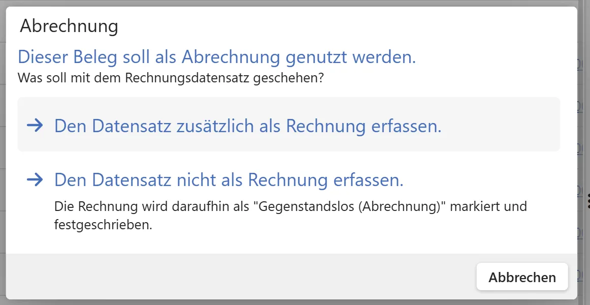 CompuDMS Kreditkartenabrechnung Option
