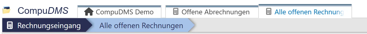 CompuDMS Kreditkartenabrechnung Tabs