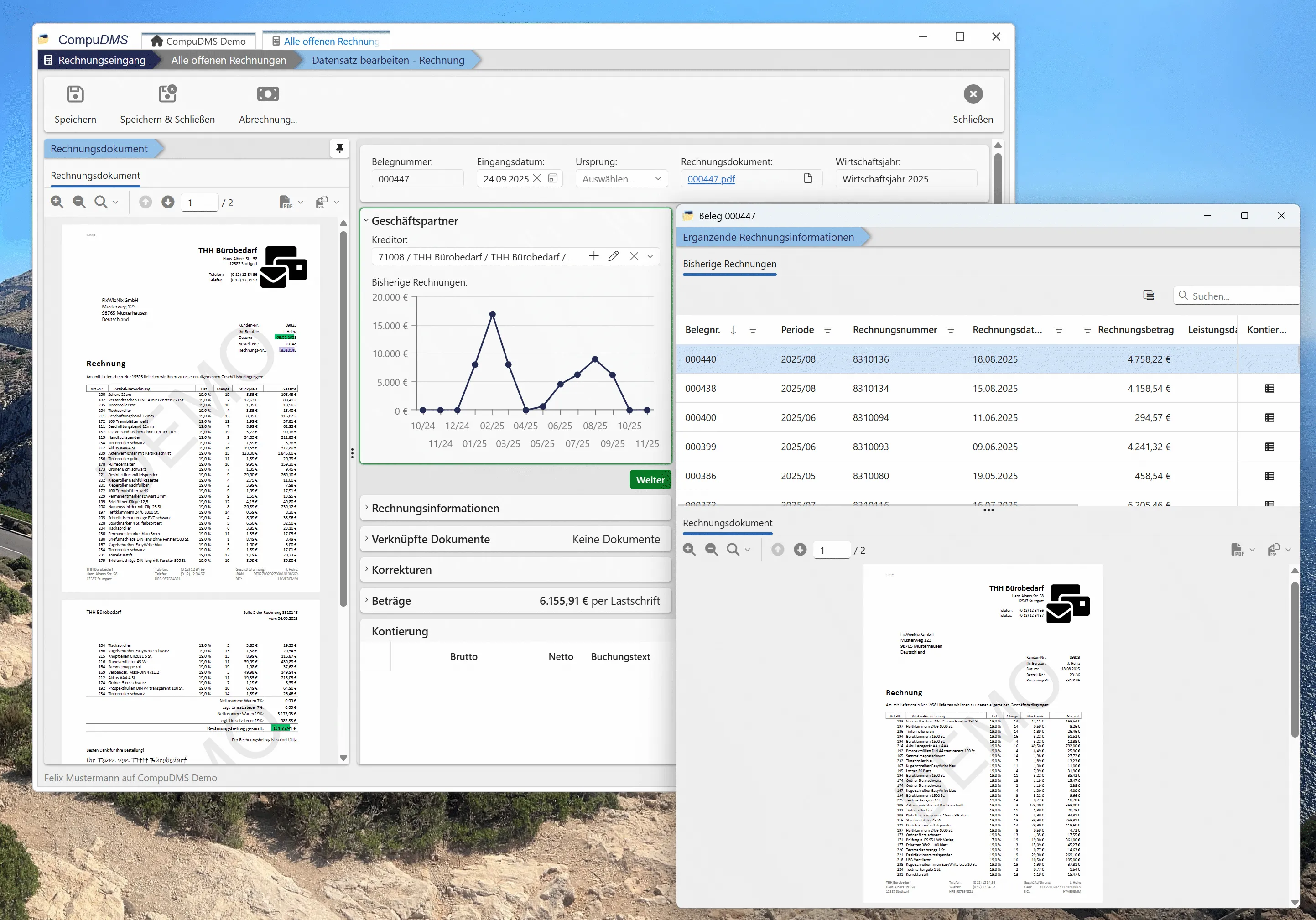 CompuDMS Rechnungseingang Monitore
