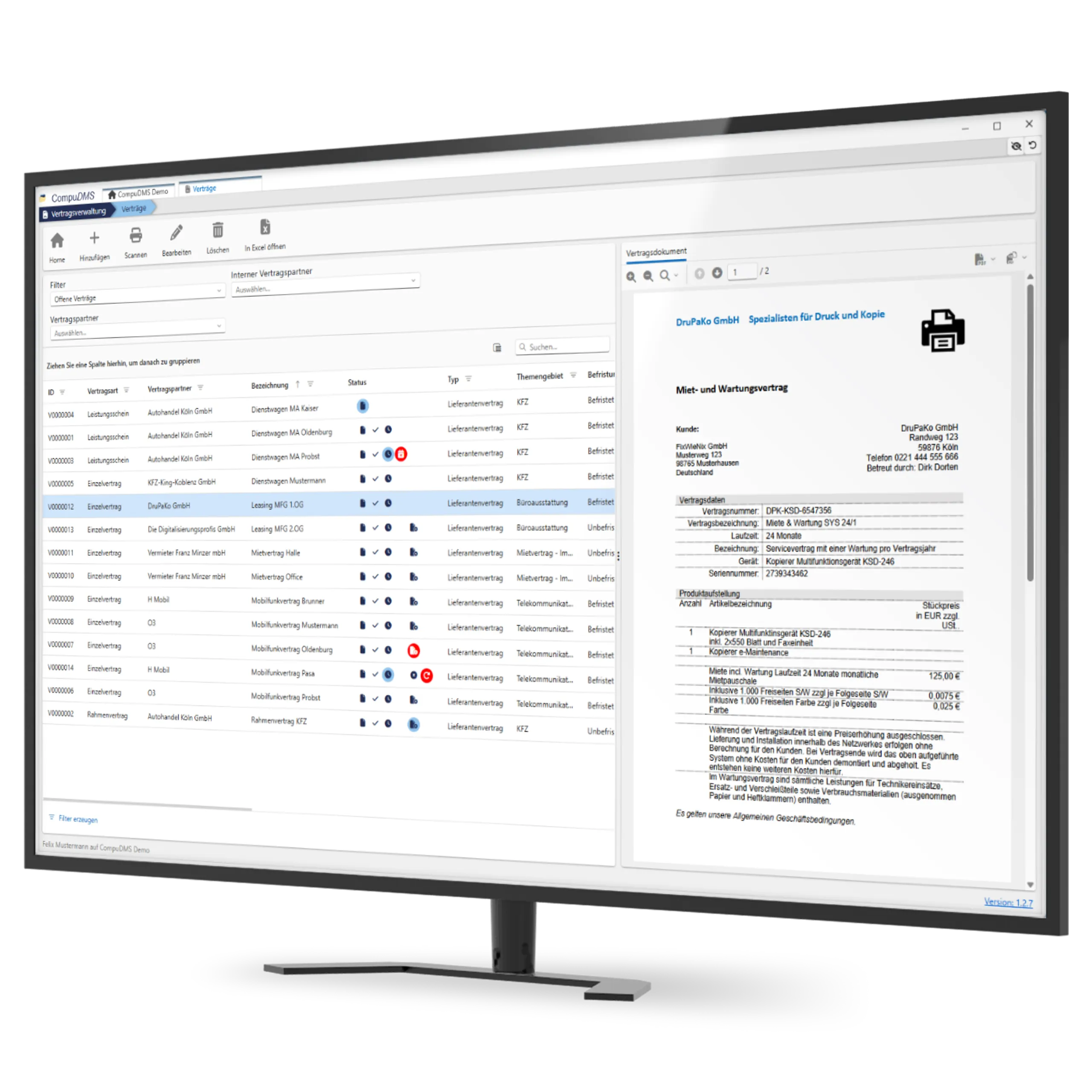 Vertragsverwaltung Header Monitor