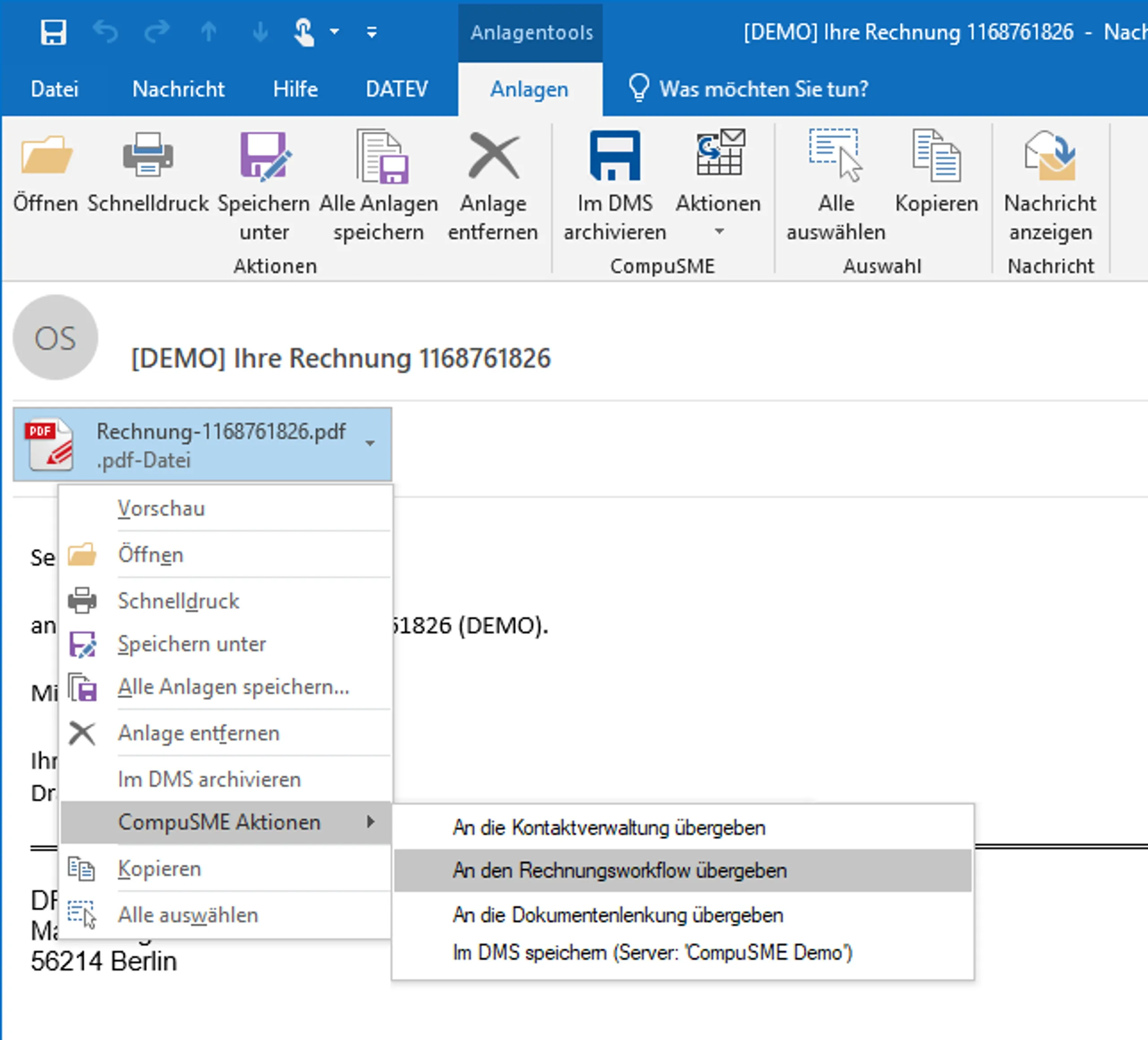 Rechnungsworkflow - bequemer Rechnungsimport mit unserem Outlook-Plugin
