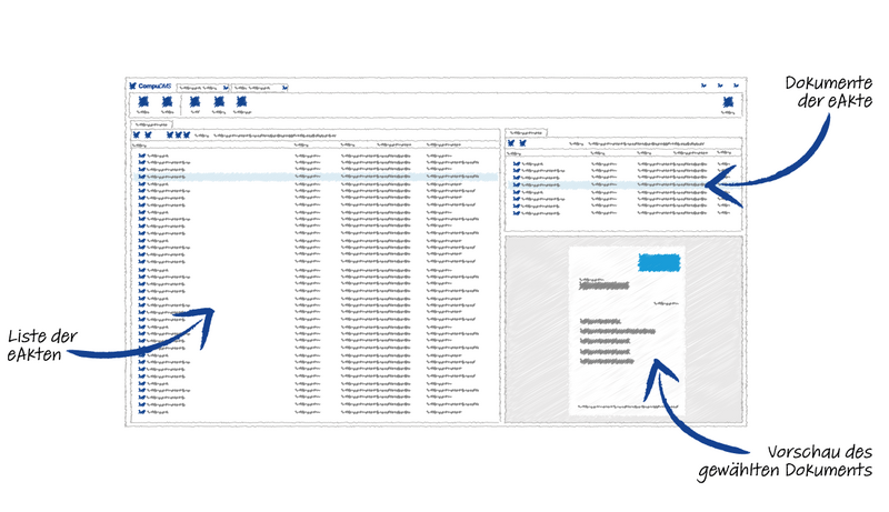 Beispielentwurf einer Listenansicht in CompuDMS