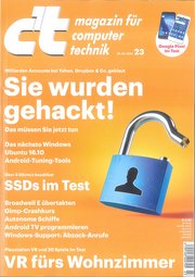 Cover des Magazins c't Heft 23/2016