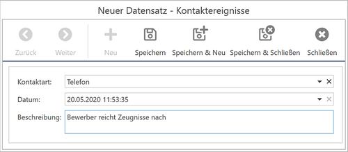 CompuDMS Workflow: Bewerberverwaltung_Kontaktereignisse