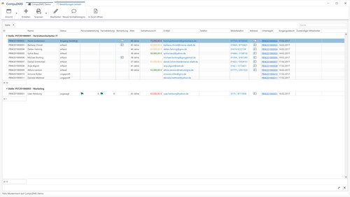 CompuDMS Workflow: Bewerberverwaltung_Kandidatenvergleich