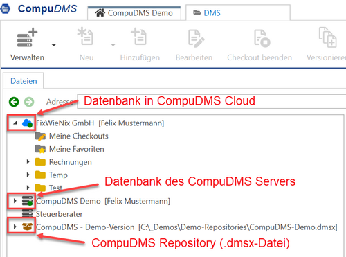 CompuDMS Ablageorte