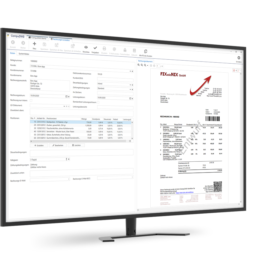 CompuDMS-Rechnungsstellung