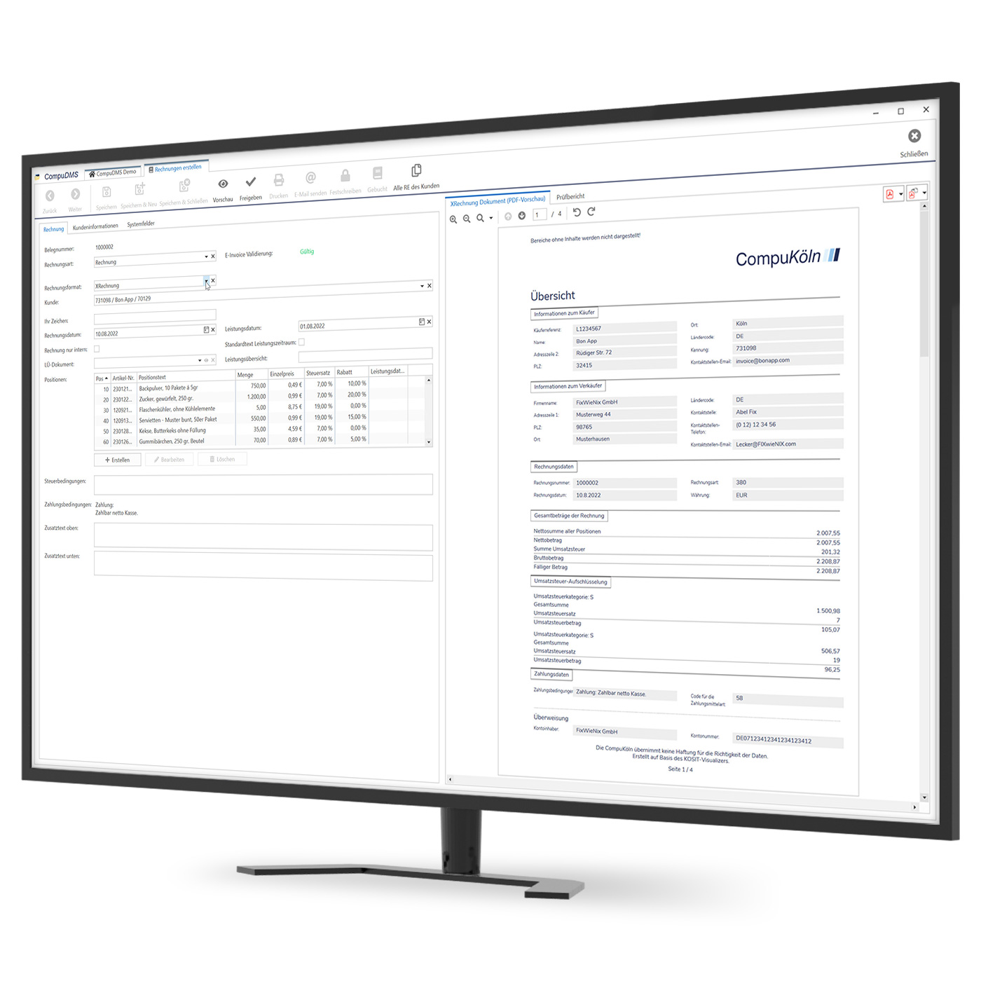 XRechnung mit CompuDMS erstellen