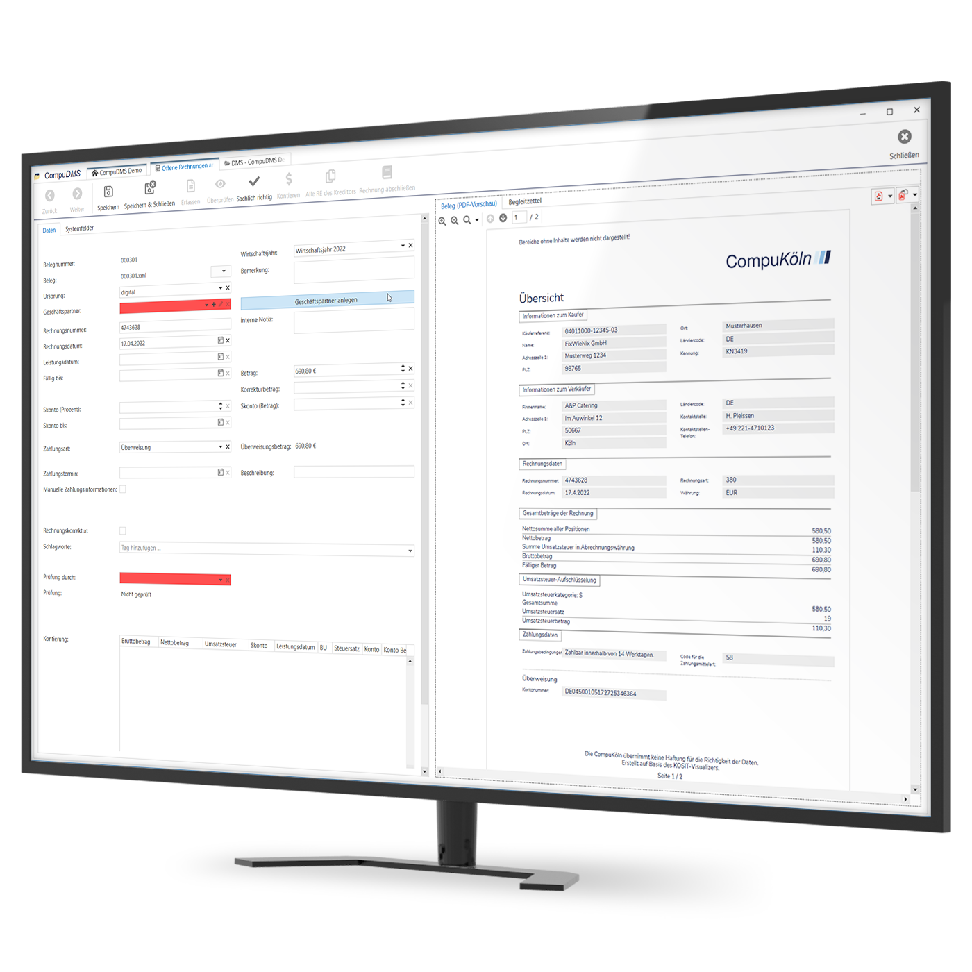 XRechnung mit CompuDMS verarbeiten